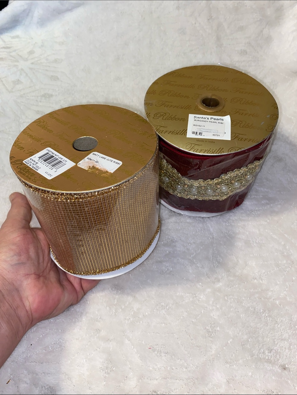 Bundle of NWT Spool of Lux Farrisilk Wired Ribbon - Picture 9 of 9